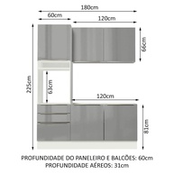 Cozinha Compacta 180cm Lux Madesa: Elegância e Praticidade - imagem 2