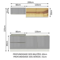 Cozinha Compacta 200cm Lux Madesa: Elegância e Praticidade - imagem 2