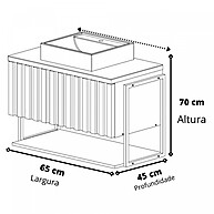Gabinete Banheiro 65cm Pistache: Elegância e Praticidade - imagem 2