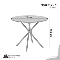 Mesa Redonda 70cm com 4 Cadeiras Yescasa – Elegância e Praticidade - imagem 2