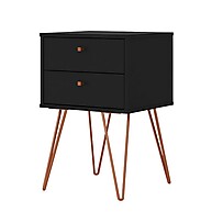 Mesa Cabeceira Retro Metal Bled 2 Gavetas Preto: Estilo e Praticidade - imagem 2
