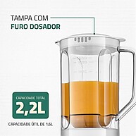 Liquidificador Pratic Power Mondial Branco L-97-W – Potência e Praticidade - imagem 2