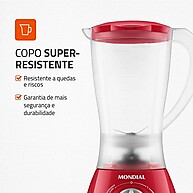 Liquidificador Mondial Easy Power L550: Potência e Praticidade! - imagem 2