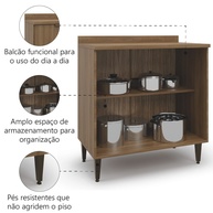 Balcão de Cozinha 0,80m Nogal Paris: Mais Praticidade! - imagem 2