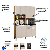Cozinha Compacta Tannat: 8 Portas, 1 Gaveta e Muita Praticidade - imagem 2