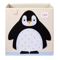 Cesto Organizador Quadrado Pinguim 3Sprouts Preto – Estilo e Praticidade para o Quarto Infantil - imagem 2