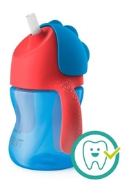 Copo com Canudo Curvado Azul e Vermelho 260ml – Estilo e Praticidade na Hora de Beber - imagem 5