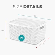Cesto Organizador Rattan Branco G - Design Elegante e Prático para Casa - imagem 4