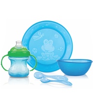 Kit Alimentação 5 Peças Nûby Azul Céu - Seguro, Prático e Livre de BPA - imagem 1