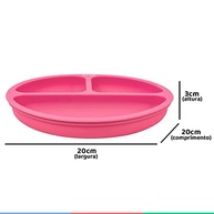 Prato de Silicone com Divisória Colors Rosa - Clingo | Seguro, Prático e Livre de BPA - imagem 3
