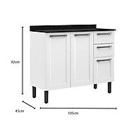 Balcão de Cozinha Itatiaia Florença 105cm: Branco e Prático! - imagem 2