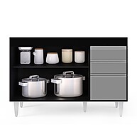 Balcão Gabinete 120cm 3 Portas 2 Gavetas – Design Moderno e Prático - imagem 2
