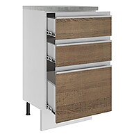 Balcão de Cozinha 40 cm 3 Gavetas Branco/Rustic Glamy Madesa – Design Moderno e Prático - imagem 2
