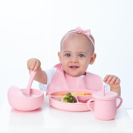 Prato de Silicone com Divisória e Ventosa Rosa - Seguro e Prático para Refeições Infantil - imagem 3