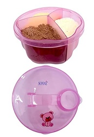Porta Leite em Pó com 3 Divisórias - Urso Rosa | Prático, Seguro e Ideal para Viagens - imagem 4