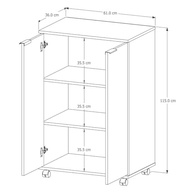 Balcão Prático para Cozinha com Microondas – Armário Multiuso 2 Portas em Preto - imagem 3