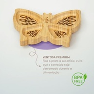 Prato de Bambu com Divertida Borboleta Pippo - Seguro, Antimicrobiano e Ecológico para Bebês - imagem 3