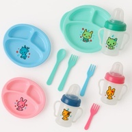 Kit Introdução Alimentar Bebê Premium Rosa - Garfo, Colher, Prato e Copo Seguros e Livres de BPA - imagem 1