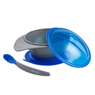 Prato com Ventosa e Colher Colors Azul da Clingo - Segurança e Conforto para Bebês - imagem 3