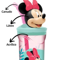 Kit Refeição Infantil Minnie Disney 6 Peças - Prato, Tigela, Copo 3D e Talheres Yangzi - imagem 3