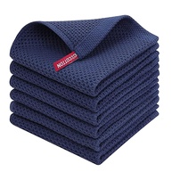 Kit 6 Panos de Prato 100% Algodão Waffle - Ultra Macios, Absorventes e de Secagem Rápida - 30x30cm (Azul Marinho) - imagem 1