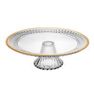 Prato de Bolo Radial: Elegância em Cristal e Ouro - imagem 1