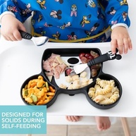Conjunto Bumkins Disney Mickey Mouse - Prato, Garfo e Colher em Silicone com Sucção | Seguro para Bebês +18 Meses - imagem 5