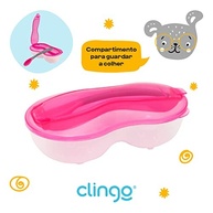 Prato com Divisória e Colher Colors Rosa - Clingo | Design Anatômico para Refeições Seguras e Divertidas - imagem 2