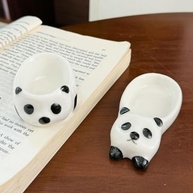 Prato de Panda Fofo em Cerâmica com Esmalte - Design Animado para Refeições Divertidas - imagem 3