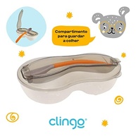 Prato com Divisória e Colher Colors Laranja Clingo - Design Ergonômico para Refeições Divertidas - imagem 3