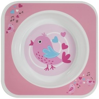 KaBaby Prato Bowl Quadrado Pássaro Rosa – Estilo e Segurança na Alimentação Infantil - imagem 1