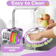 Pratos Infantil Aço Inox com Sucção | 2 Unidades 23cm, Mangas Silicone Antiderrapantes, Design Dividido, Sem BPA - imagem 5