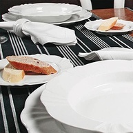 Pratos Fundo Oxford Soleil White - 6 Peças com Relevo Clássico - imagem 2