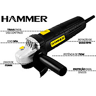 Esmerilhadeira Angular Hammer 710W: Potência e Precisão - imagem 2