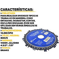 Disco Corte Madeira 115mm Bramix: Rápido e Preciso! - imagem 2