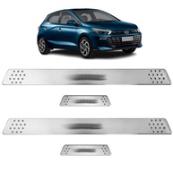 Jogo de Soleira Cromado Escovado HB20 Hatch 2014-2023: Personalização e Proteção Premium - imagem 1