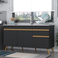 Balcão de Cozinha Veneza 150cm com 3 Portas e 1 Gaveta - Design Moderno e Acabamento Premium - imagem 3