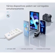 Régua de Energia Premium: 6 Tomadas + 4 USB, Proteção contra Raios e Sobrecarga | 2m Bivolt 2500W - imagem 5