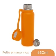Garrafa Térmica Explorer Laranja 650ml - Aço Inox Premium para Aventuras - imagem 4