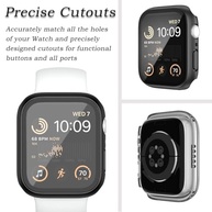Capa Premium para Apple Watch Series 9/8/7 (41mm/45mm) - Proteção Total com Vidro Temperado Fosco (Preto) - imagem 4