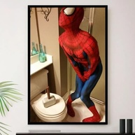 Quadro Banheiro Homem Aranha Thor Decorativo A4 23x33cm - Moldura Premium com Impressão em Alta Definição - imagem 2