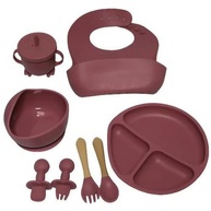 Kit Introdução Alimentar em Silicone Premium - 10 Peças com Prato Dividido, Tigela, Copo e Talheres Seguros para Bebês - imagem 2