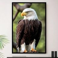 Quadro Decorativo Aguia Foco Missão A3 35x45cm - Moldura Premium Madeira - imagem 2