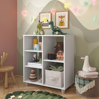 Estante Livreiro Organizador Infantil Luxo Branco – Design Moderno e Funcionalidade Premium - imagem 1