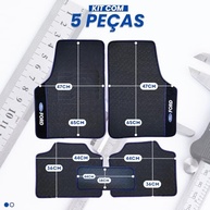 Jogo de Tapetes Automotivos Emborrachados Universal Ford - 5 Peças Azul Premium - imagem 3