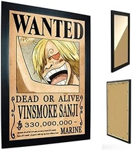 Quadro Decorativo Vinsmoke One Piece - Poster Wanted com Moldura Premium A4 - imagem 1