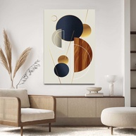 Quadro Decorativo Abstrato Geométrico 90x60cm - Tecido Premium para Sala e Quarto - imagem 1