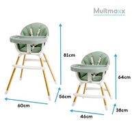Cadeira de Alimentação Premium Multmaxx com Altura Ajustável e Até 15kg - Conforto e Segurança para seu Bebê (Verde) - imagem 2