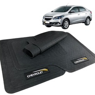 Jogo de Tapetes Borracha Automotivo Premium com Logo Bordado - 5 Peças para Chevrolet Prisma (2012-2015) - imagem 1