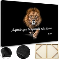 Quadro Decorativo Leão Salmos 60x90cm - Tela em Canvas com Moldura de Madeira Premium - imagem 2
